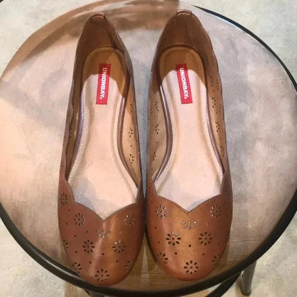 Union Bay Cutout Brown Ballet Rounded Toe Flats-Size 10 - Picture 1 of 6
